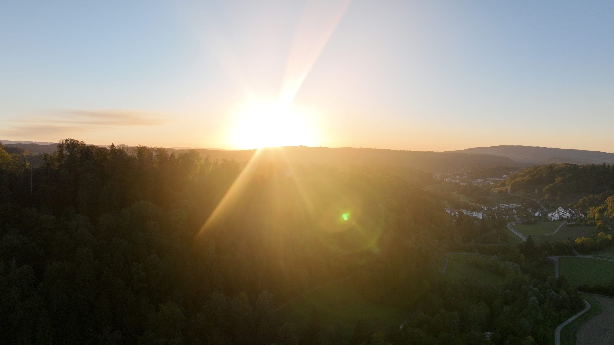 Sunset over the forest